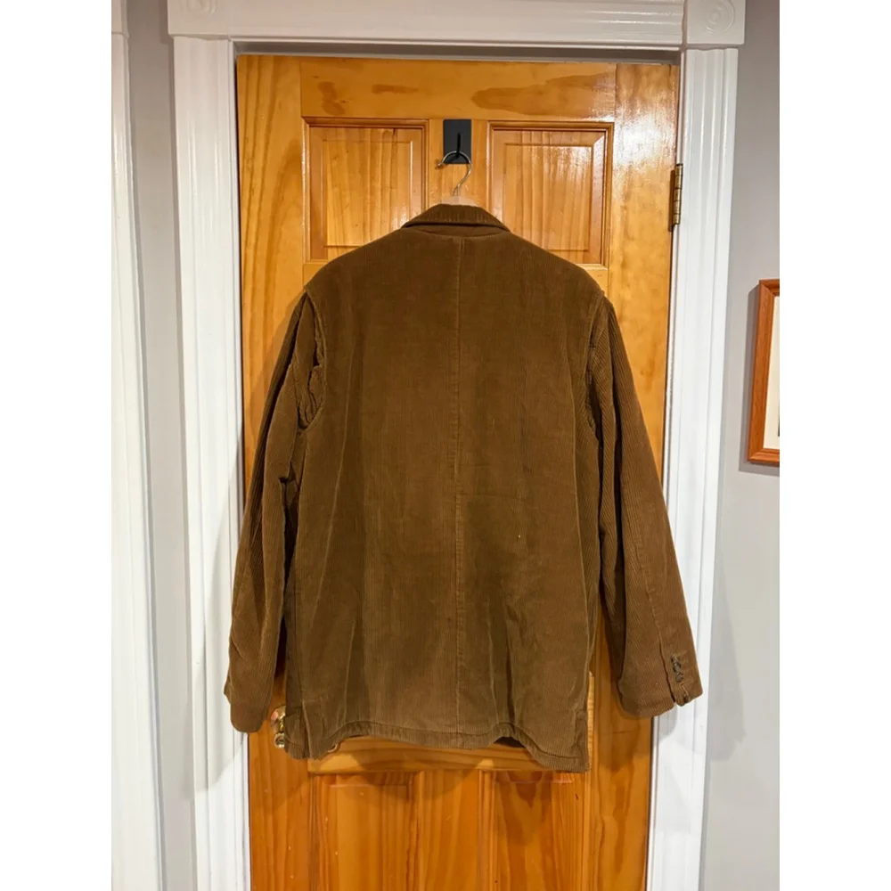 J.Crew Corduroy Sherpa Lined Barn Chore Jacket L Tan Plaid Lined Coat Mens Read